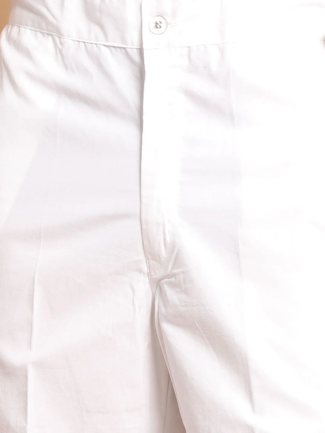 Jashvi Men's Mustard Kurta with White Pyjama Set