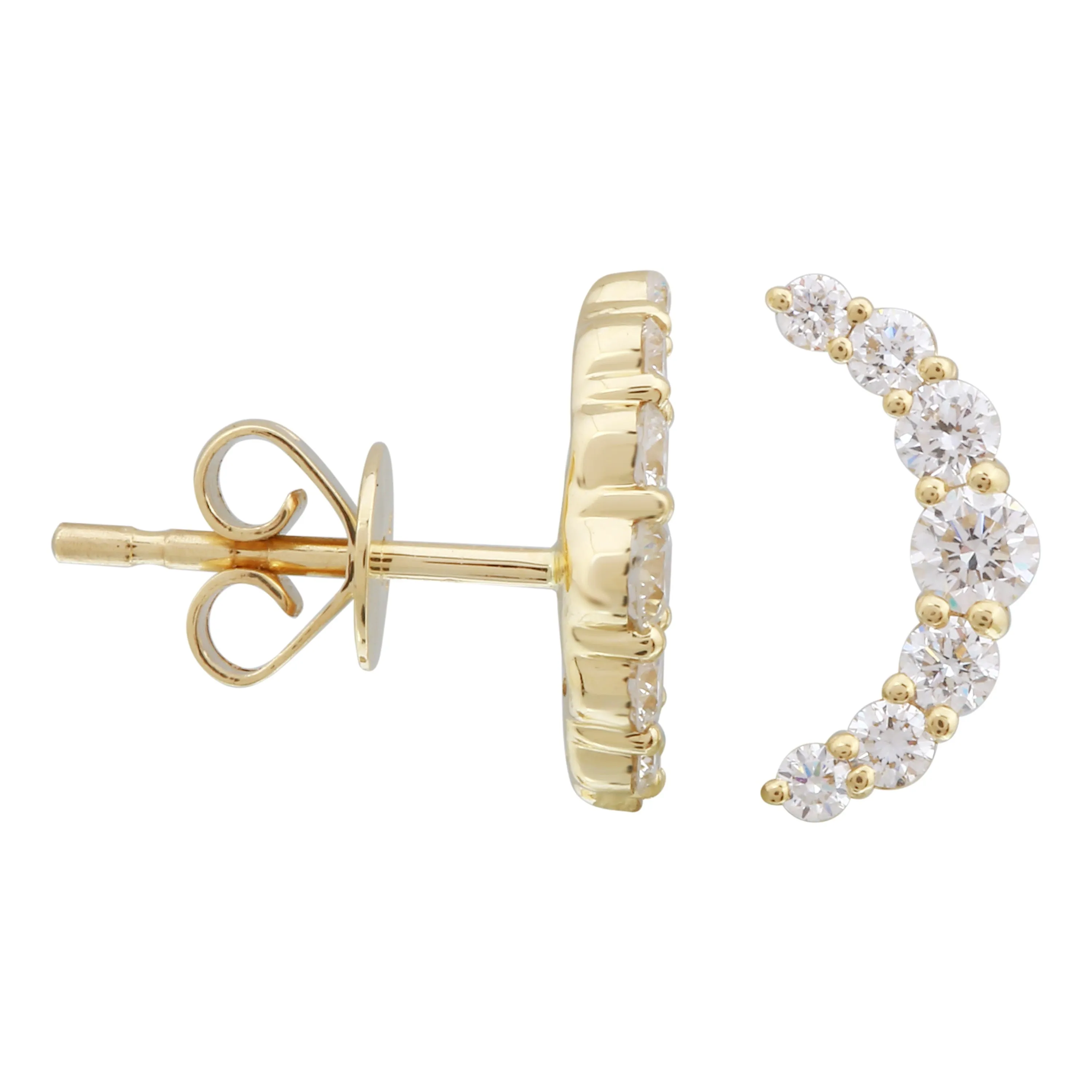 Lab Lab Grown Crescent Moon Studs
