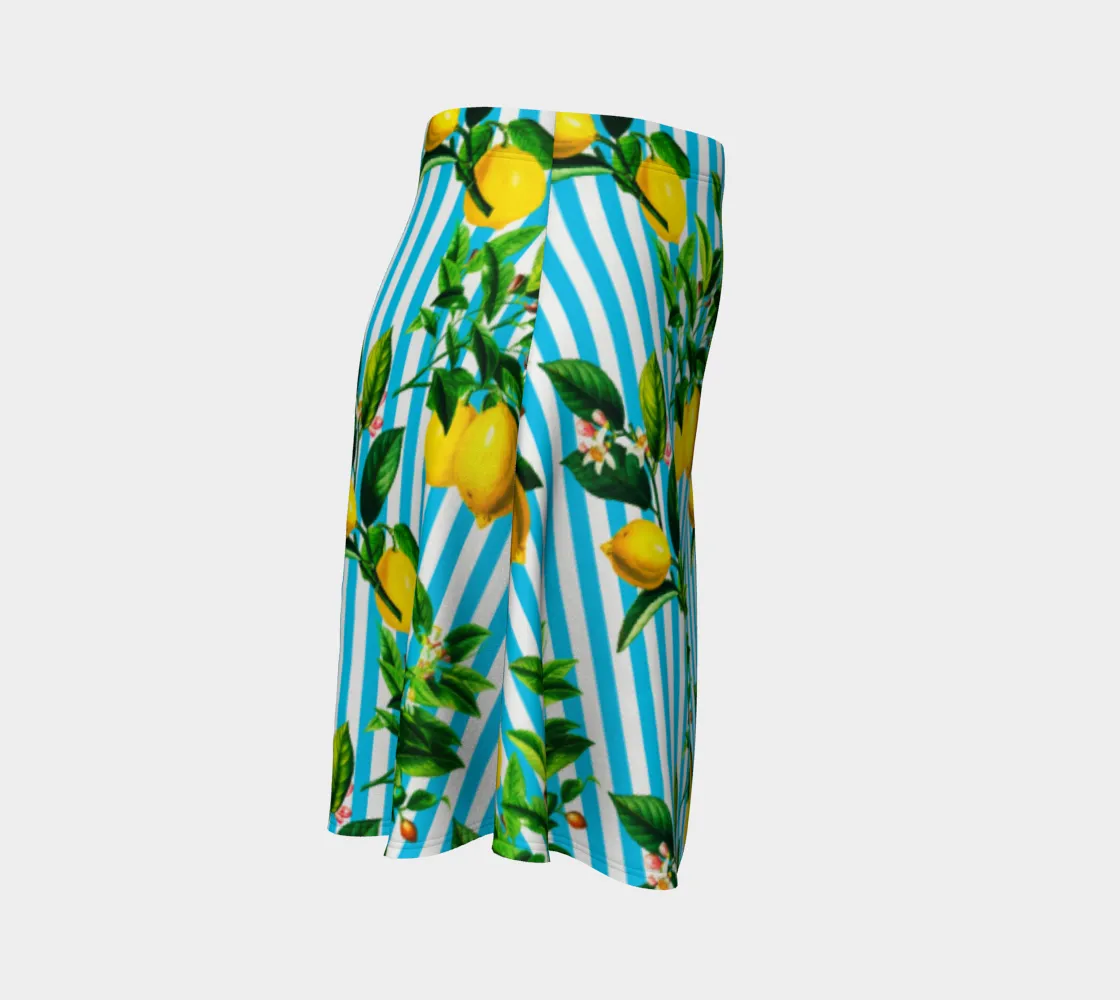Lemony Stripes Flare Skirt