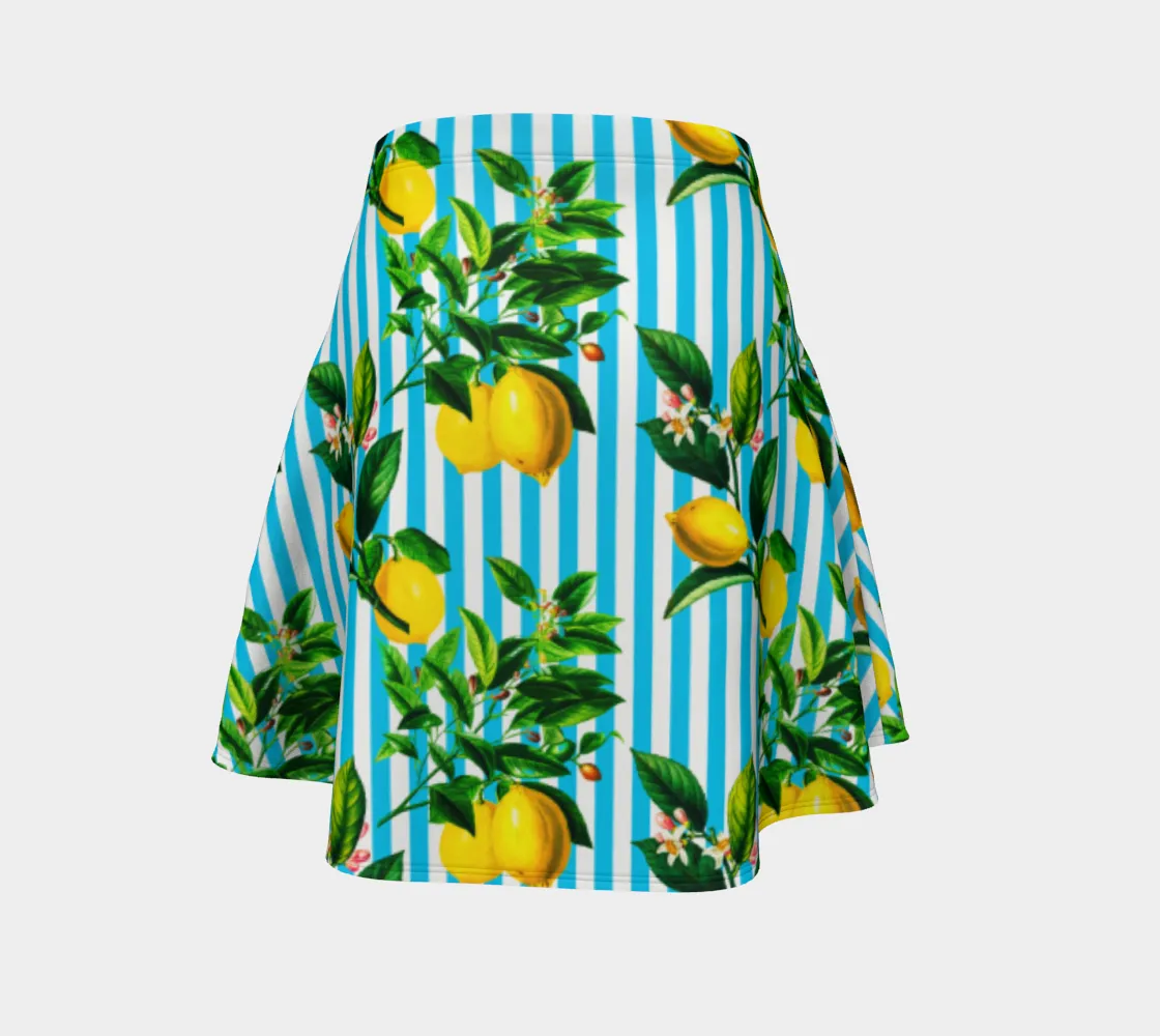 Lemony Stripes Flare Skirt