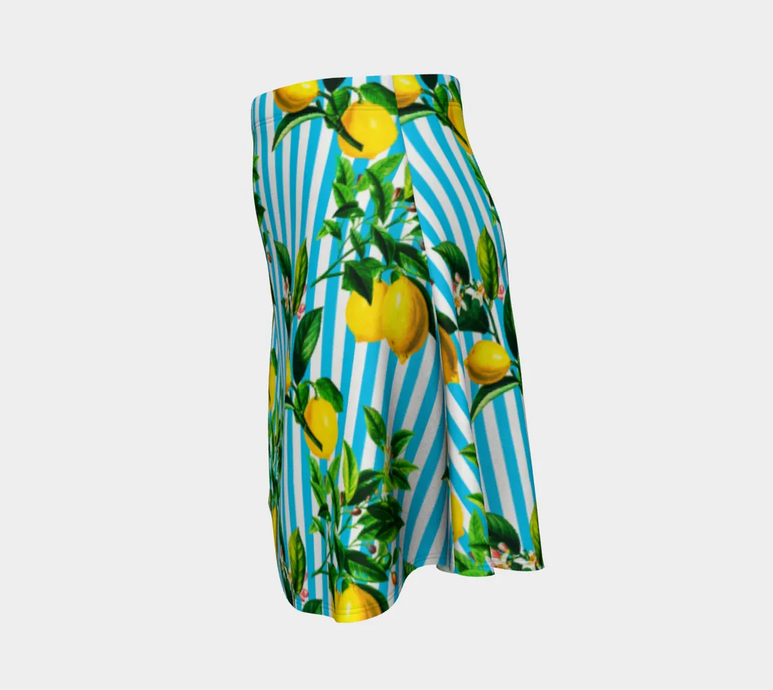 Lemony Stripes Flare Skirt