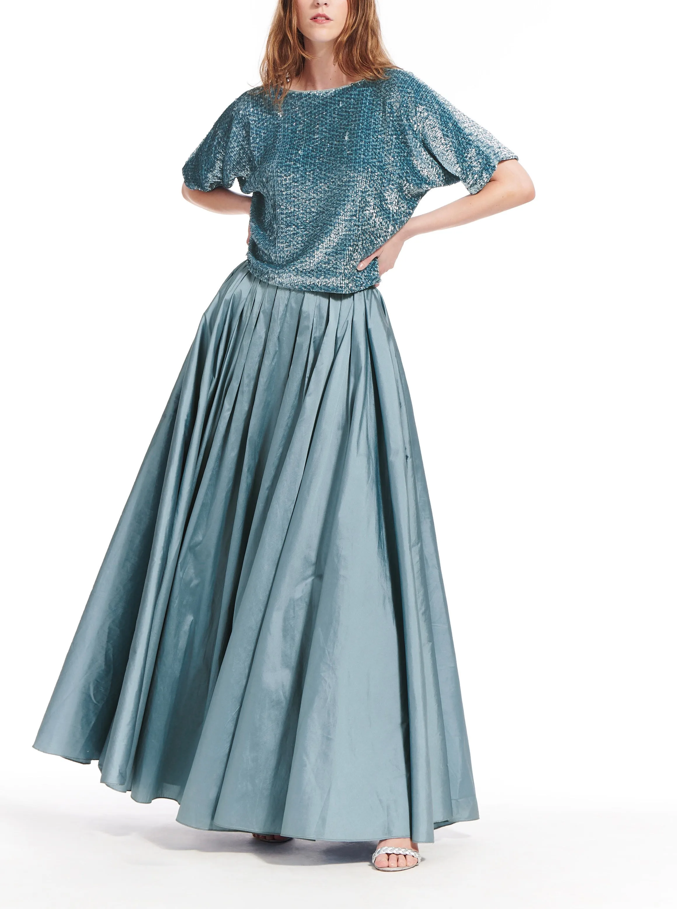 Light Blue Taffeta Ballgown Skirt