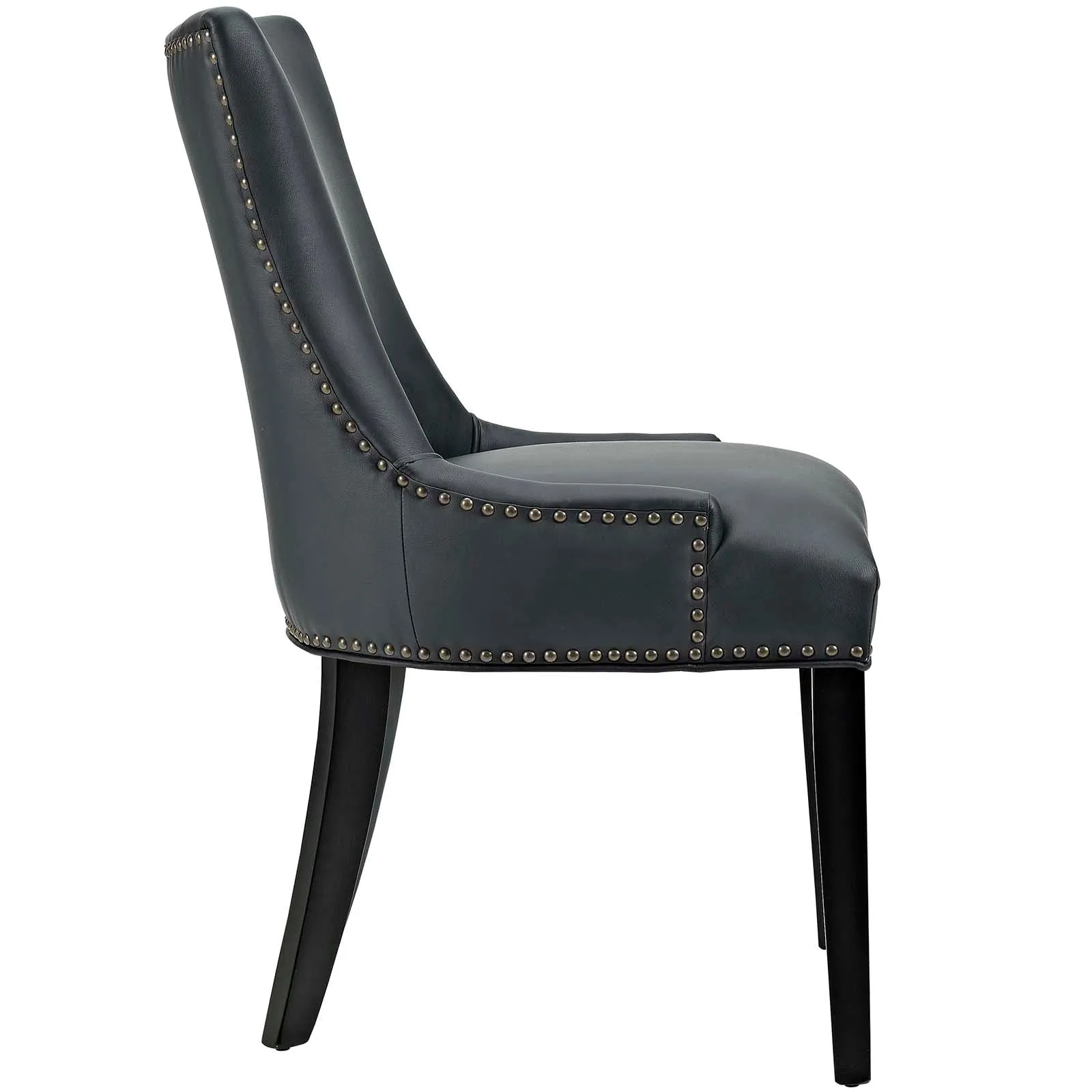 Marquis Dining Chair Faux Leather Set of 2 Black EEI-3498-BLK