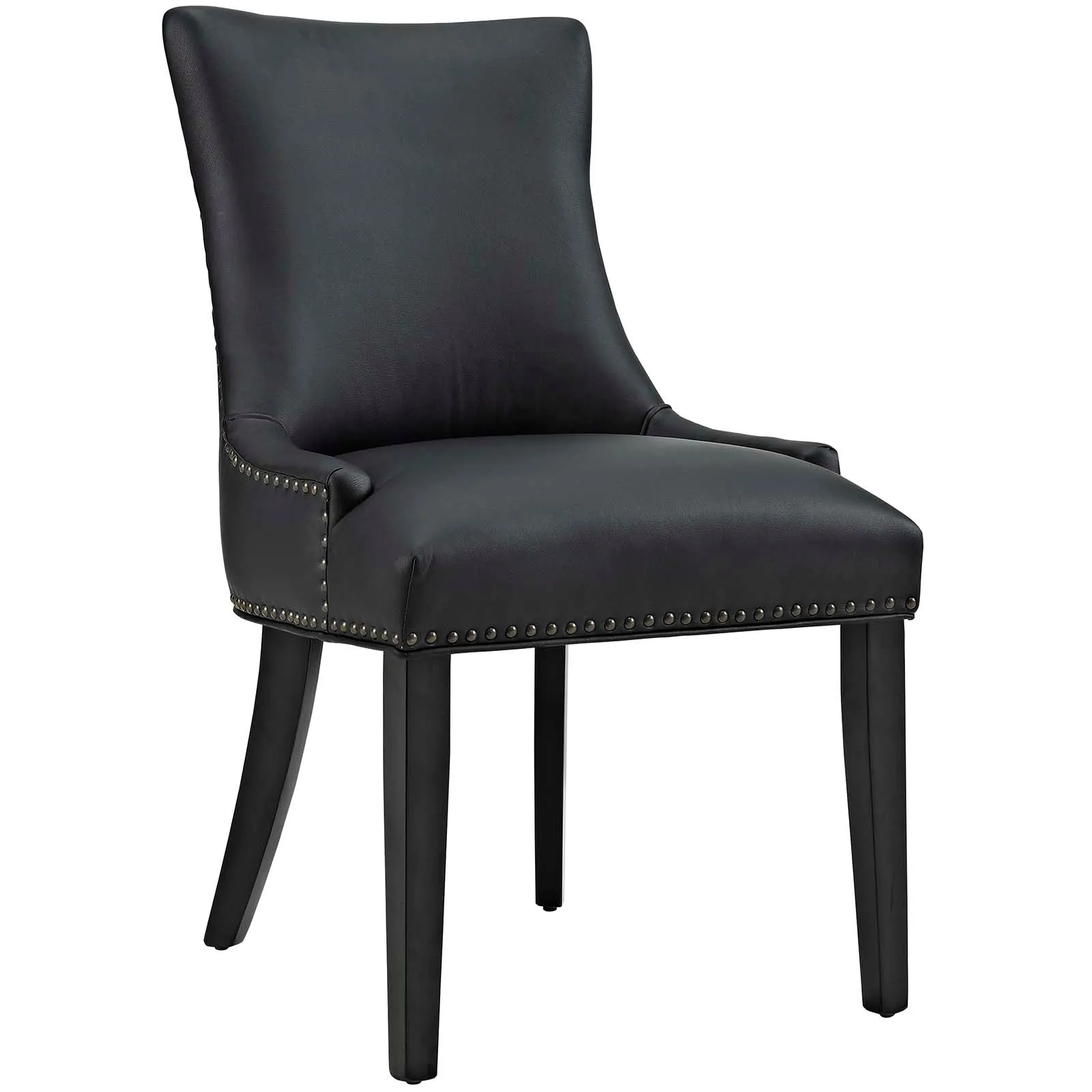 Marquis Dining Chair Faux Leather Set of 2 Black EEI-3498-BLK