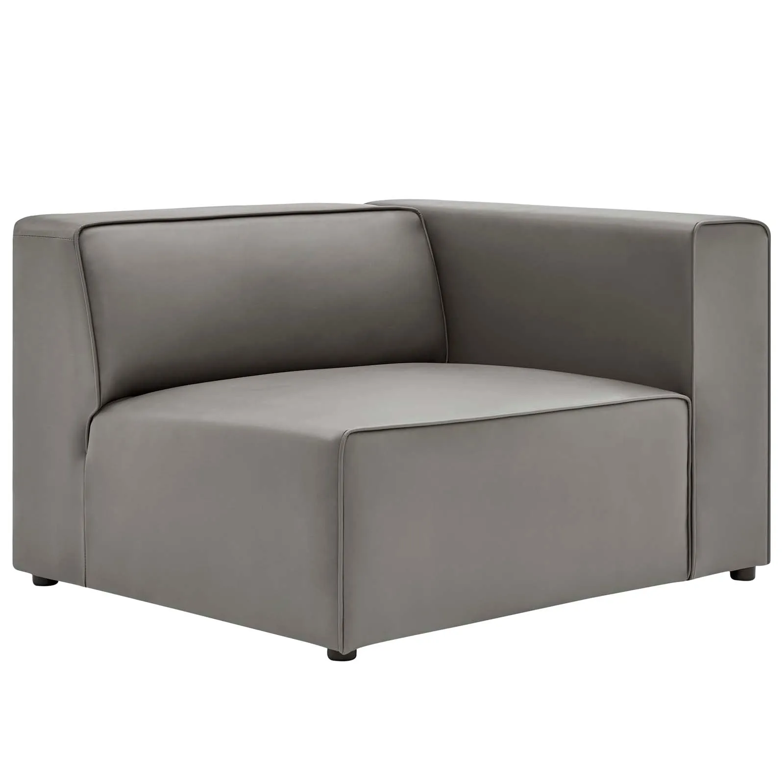 Mingle Vegan Leather 3-Piece Sectional Sofa Gray EEI-4789-GRY