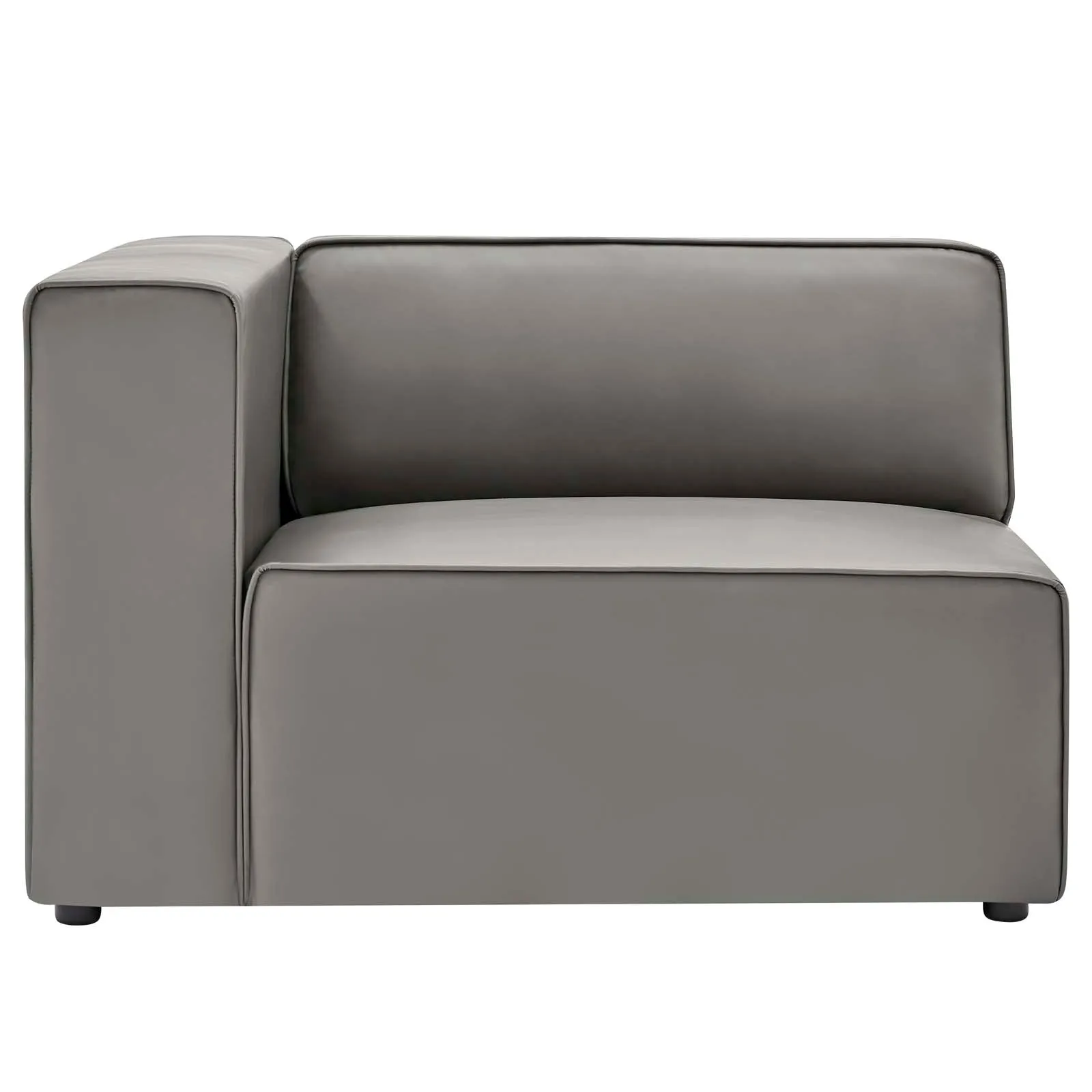 Mingle Vegan Leather 3-Piece Sectional Sofa Gray EEI-4789-GRY
