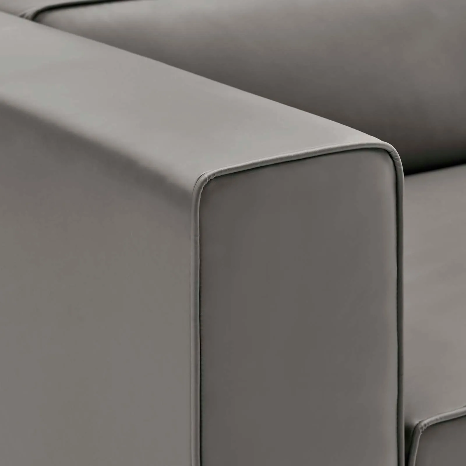 Mingle Vegan Leather 3-Piece Sectional Sofa Gray EEI-4789-GRY