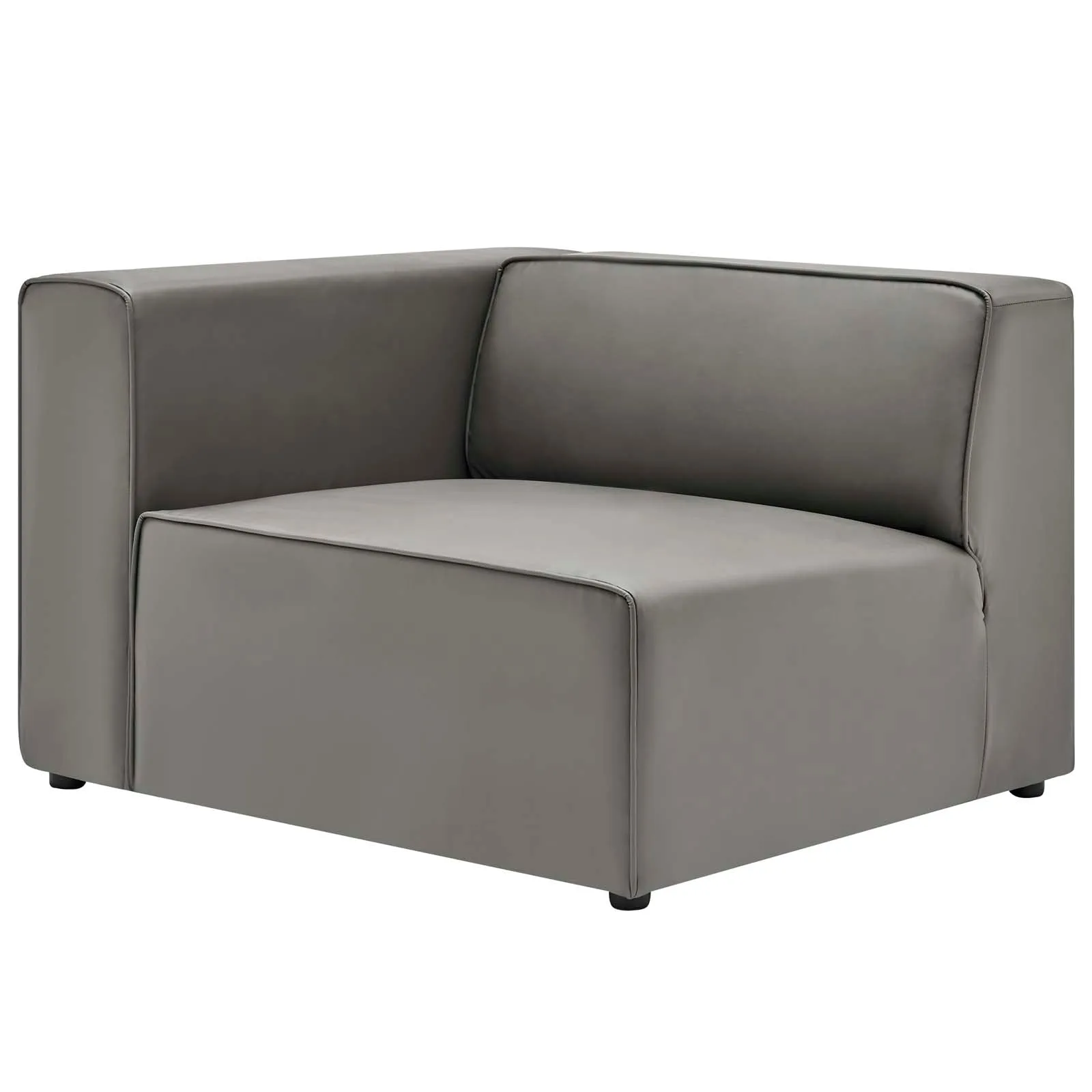 Mingle Vegan Leather 3-Piece Sectional Sofa Gray EEI-4789-GRY