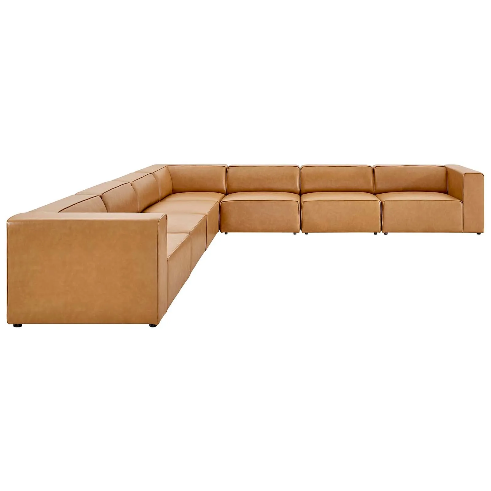 Mingle Vegan Leather 7-Piece Sectional Sofa Tan EEI-4798-TAN