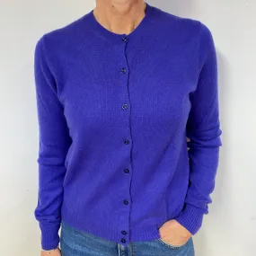 Pansy Purple Cashmere Crew Neck Cardigan Medium