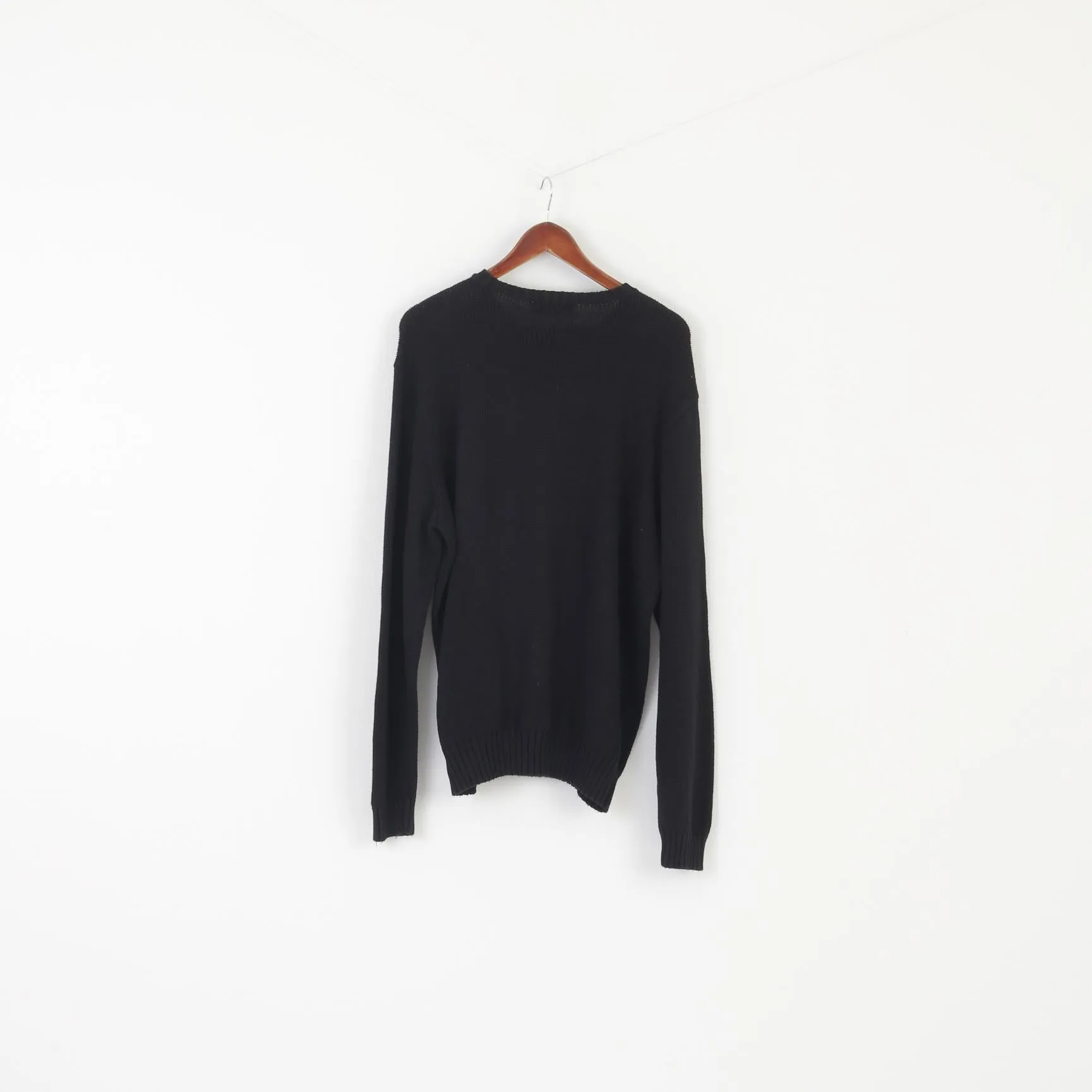 Polo By Ralph Lauren Men XL Jumper Black Cotton Classic Vintage Logo Sweater