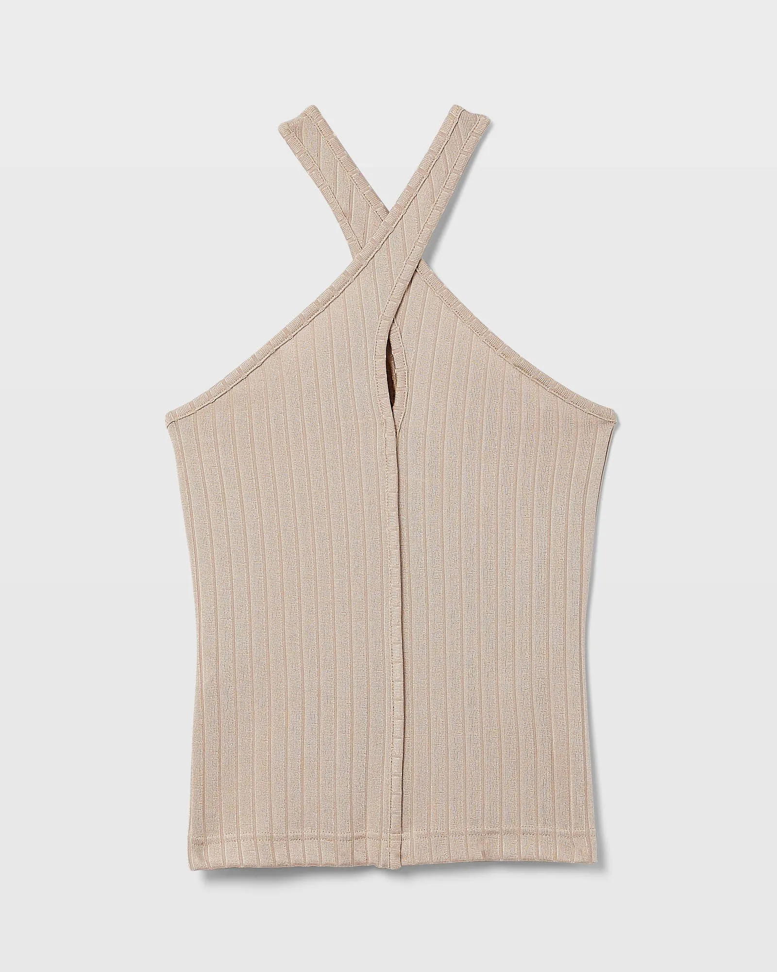 Shiny Wide Rib Halter Top