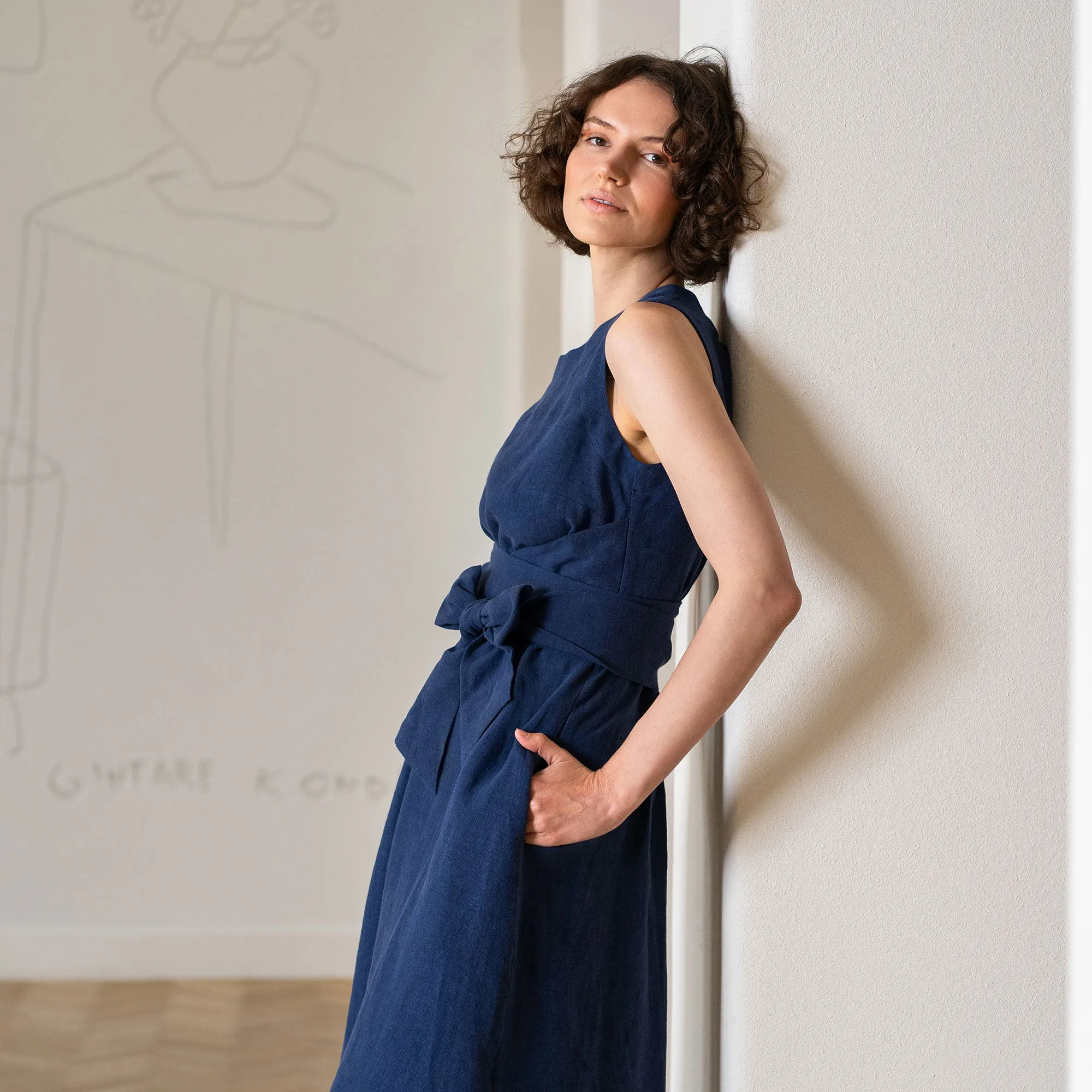 Sleeveless Obi Wrap Dress Hailey