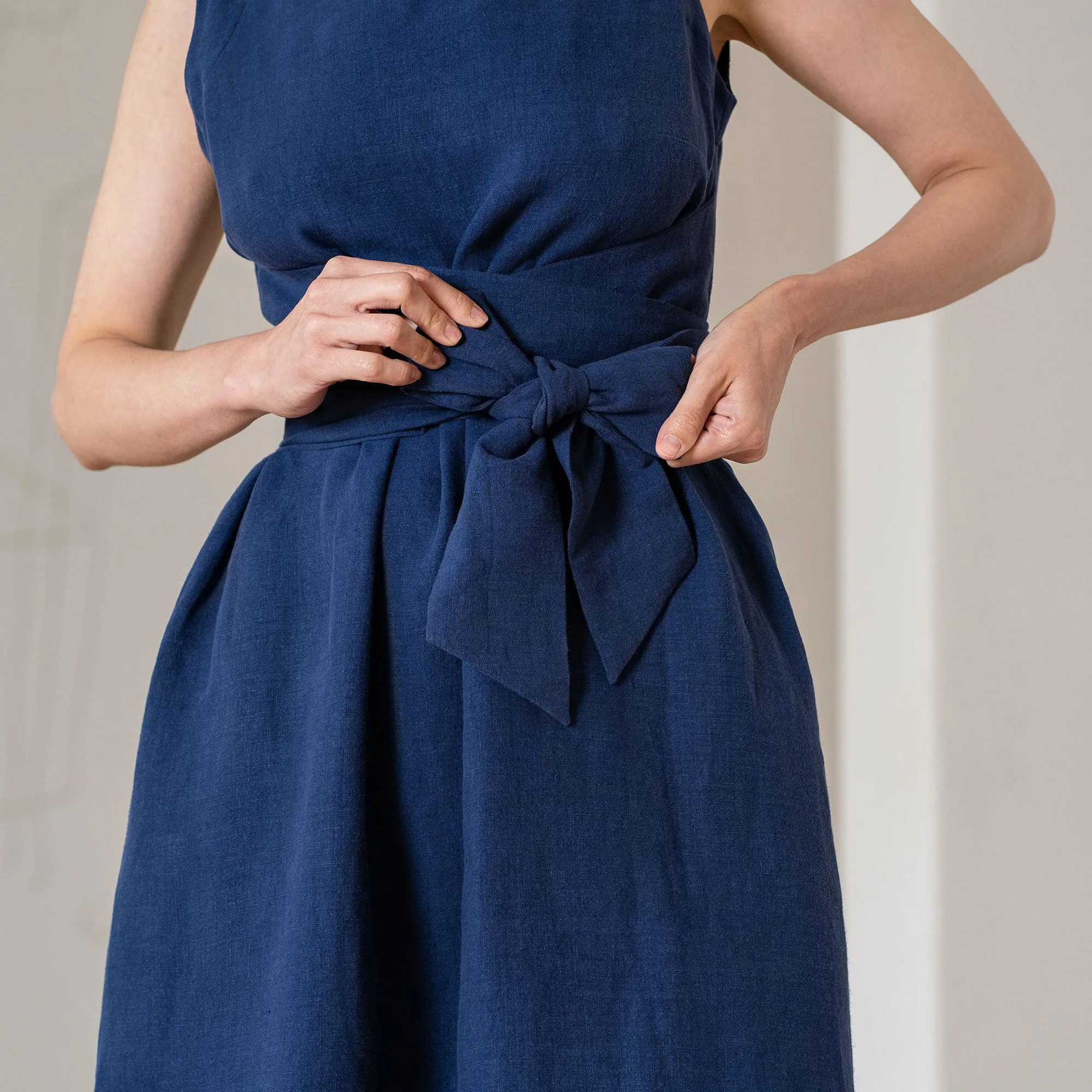 Sleeveless Obi Wrap Dress Hailey