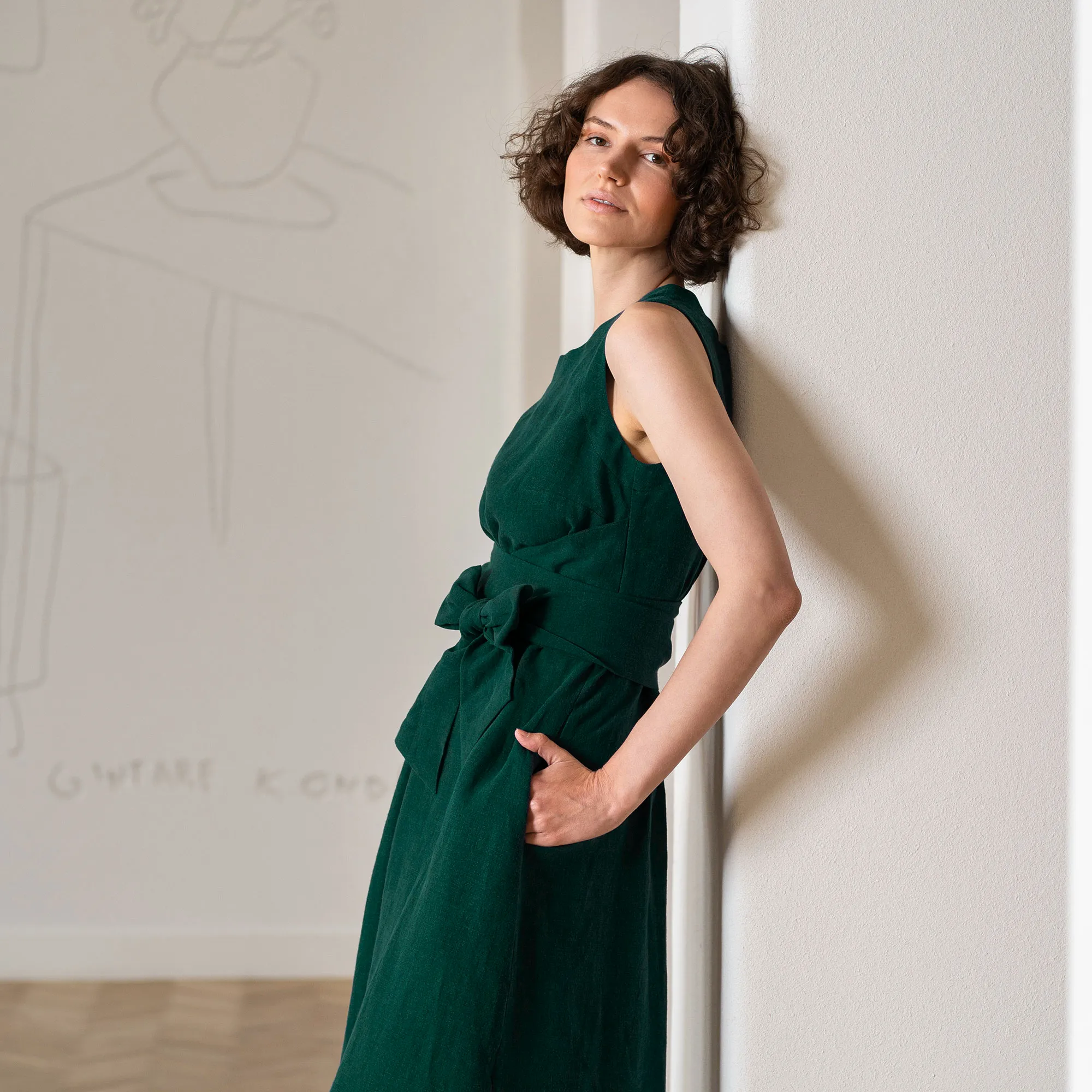 Sleeveless Obi Wrap Dress Hailey