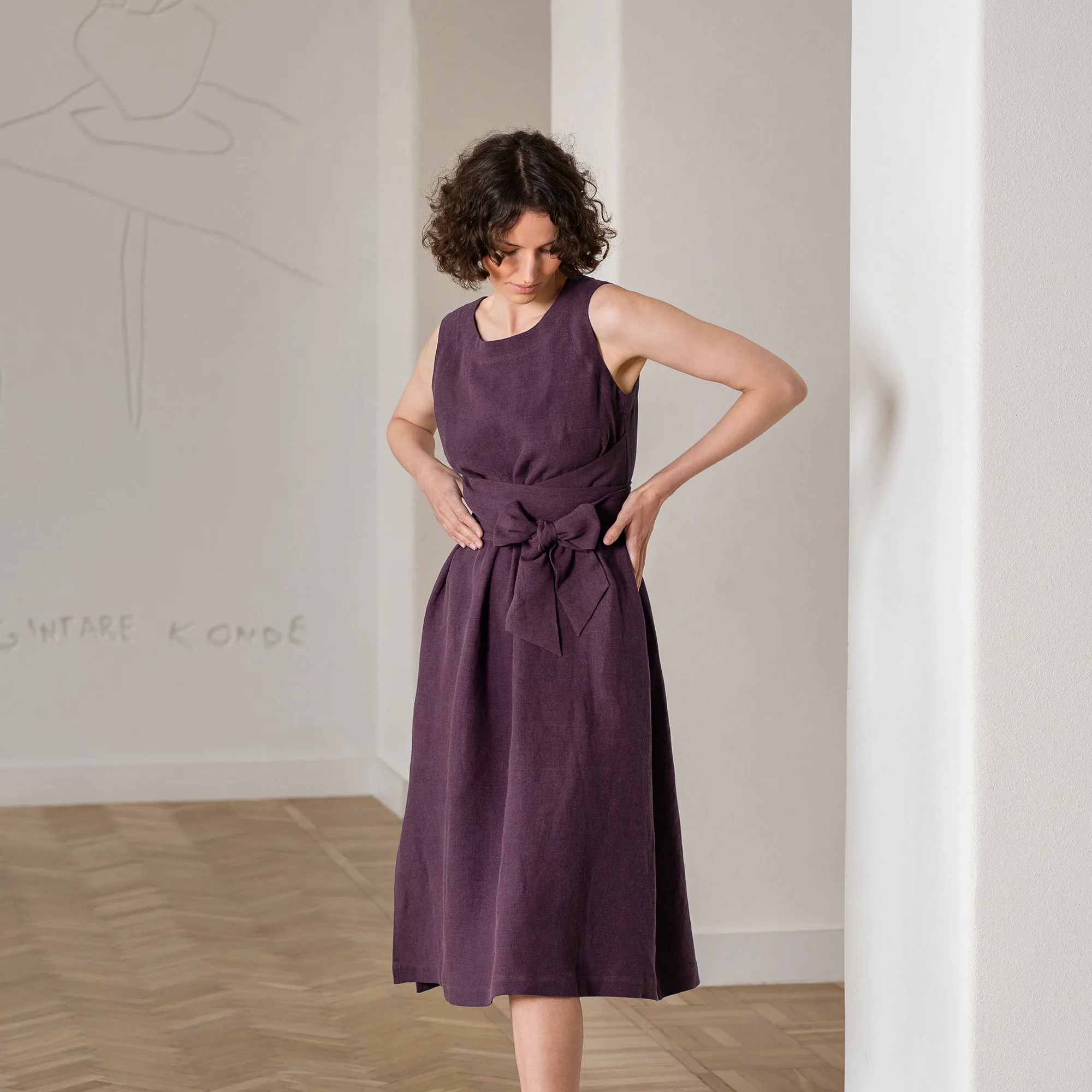 Sleeveless Obi Wrap Dress Hailey