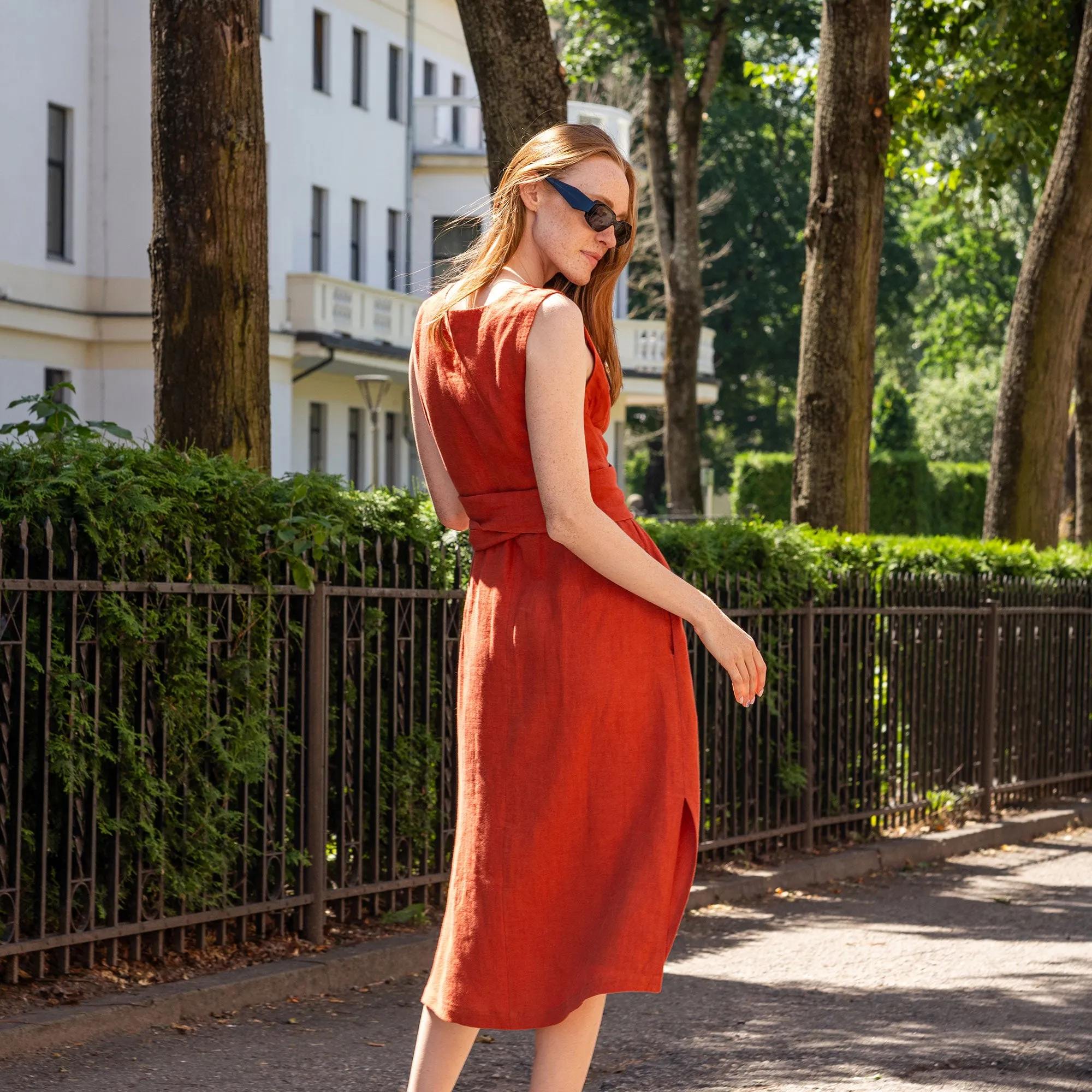 Sleeveless Obi Wrap Dress Hailey