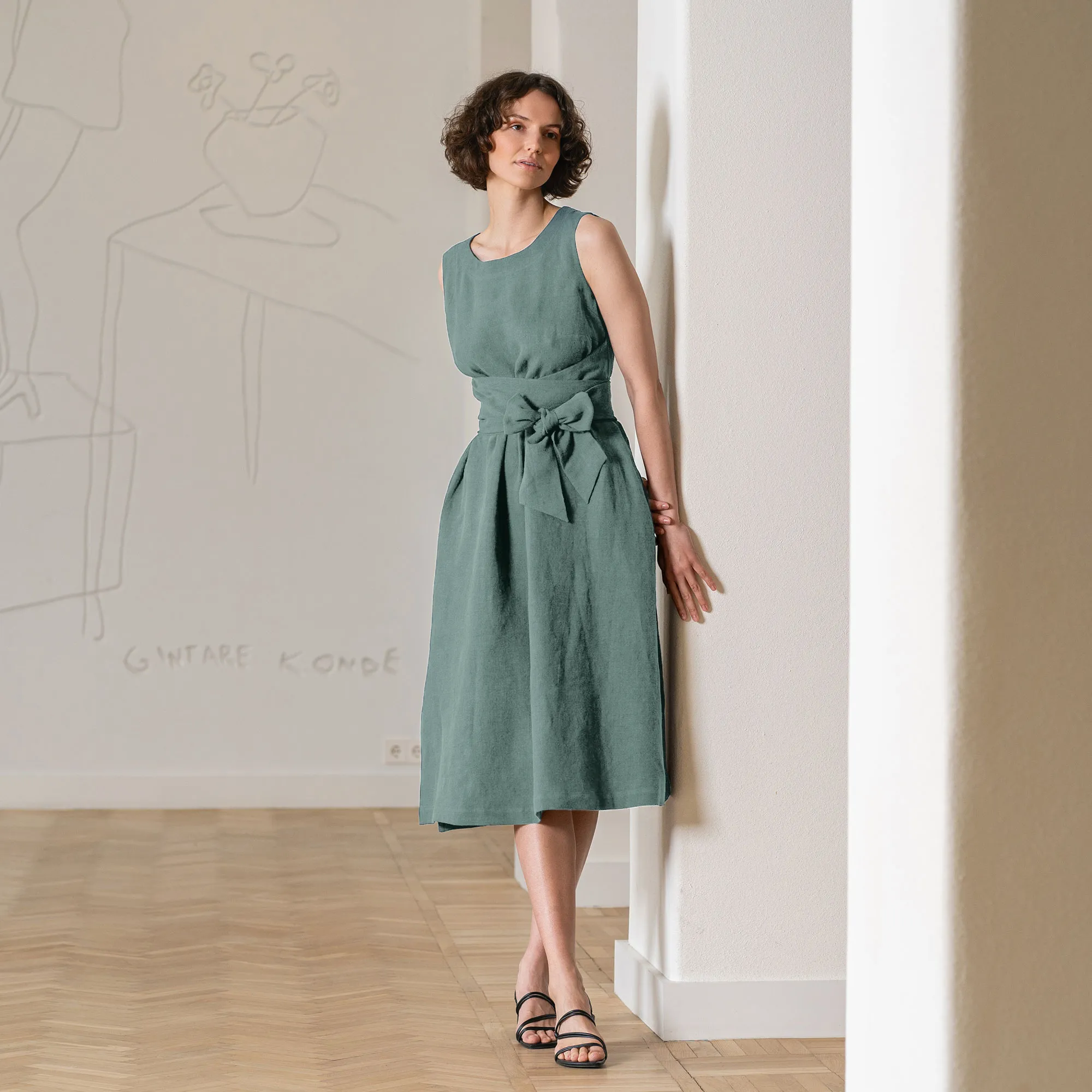 Sleeveless Obi Wrap Dress Hailey