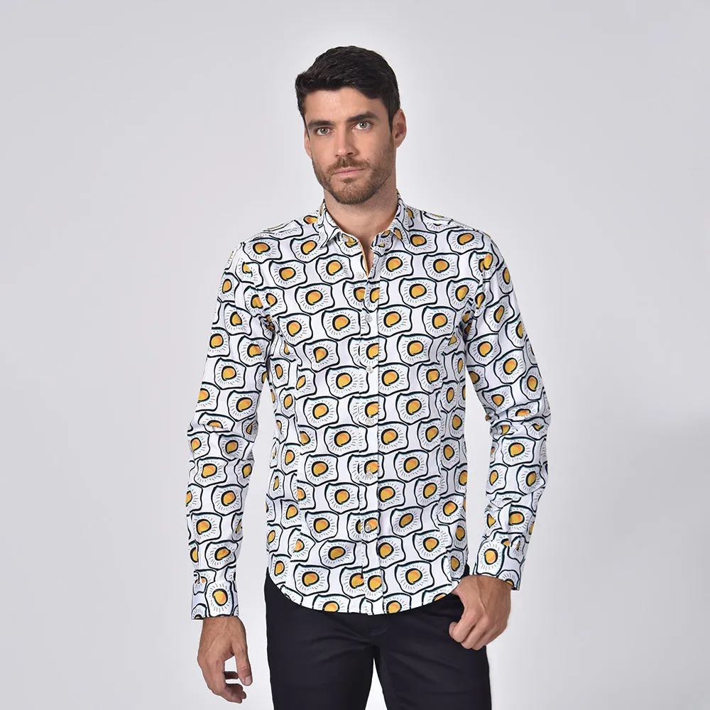 Sunny Side Up Button Down Print Shirt