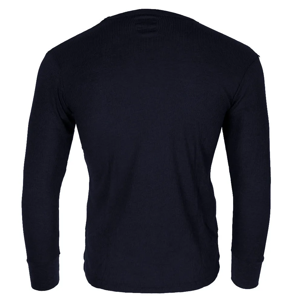 Therma Tek Men's Long Sleeve 100% Cotton Waffle Crew Neck Thermal Top Underwear