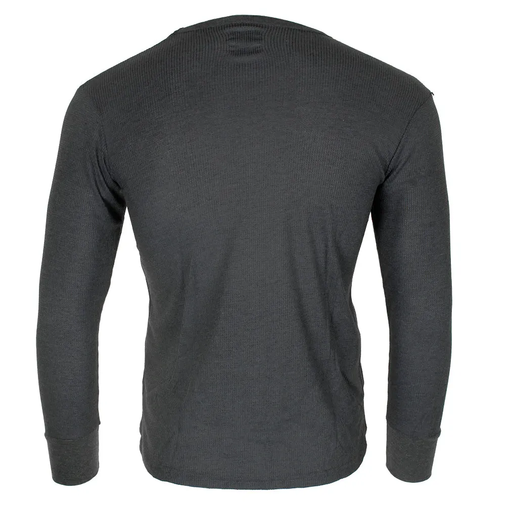 Therma Tek Men's Long Sleeve 100% Cotton Waffle Crew Neck Thermal Top Underwear