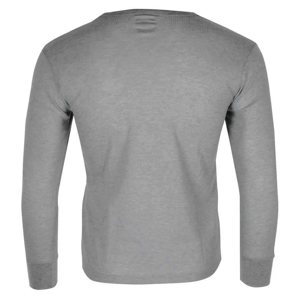 Therma Tek Men's Long Sleeve 100% Cotton Waffle Crew Neck Thermal Top Underwear