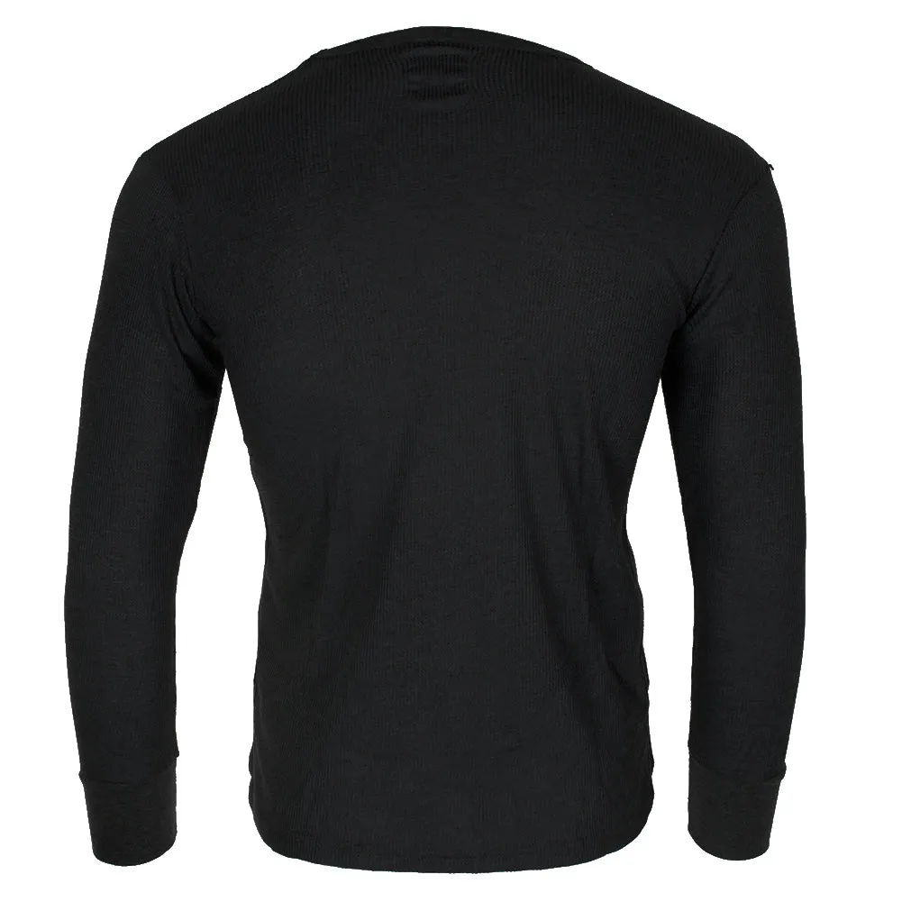 Therma Tek Men's Long Sleeve 100% Cotton Waffle Crew Neck Thermal Top Underwear