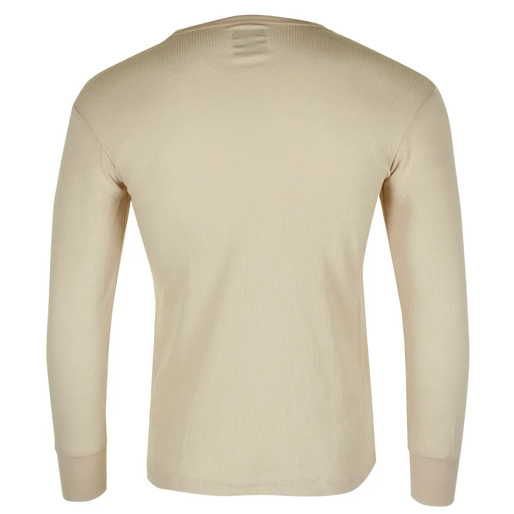 Therma Tek Men's Long Sleeve 100% Cotton Waffle Crew Neck Thermal Top Underwear