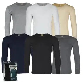 Therma Tek Men's Long Sleeve 100% Cotton Waffle Crew Neck Thermal Top Underwear
