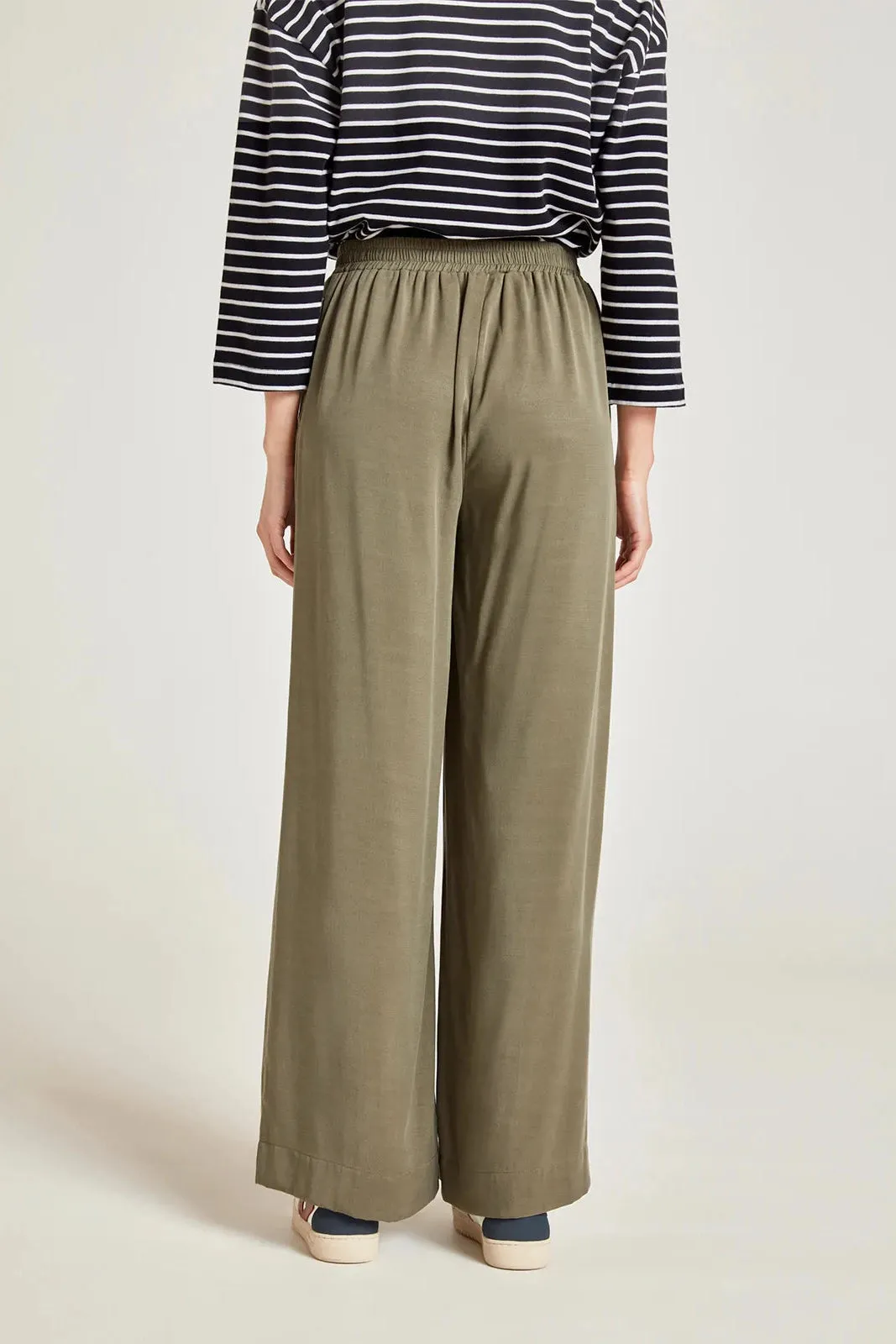 Thought Faya Tencel™ Wide Leg Trouser In Cargo Green