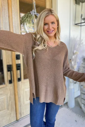 Tommy V Neck Drop Shoulder Loose Fit Knit Sweater [S-3X]
