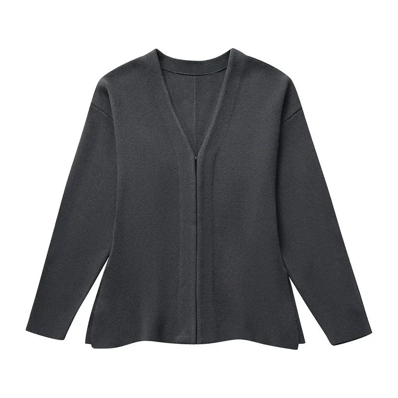 V-neck Chic buttons Cardigan and short knit skirts