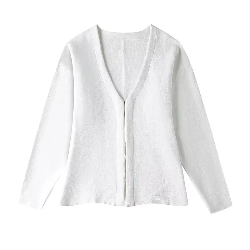 V-neck Chic buttons Cardigan and short knit skirts