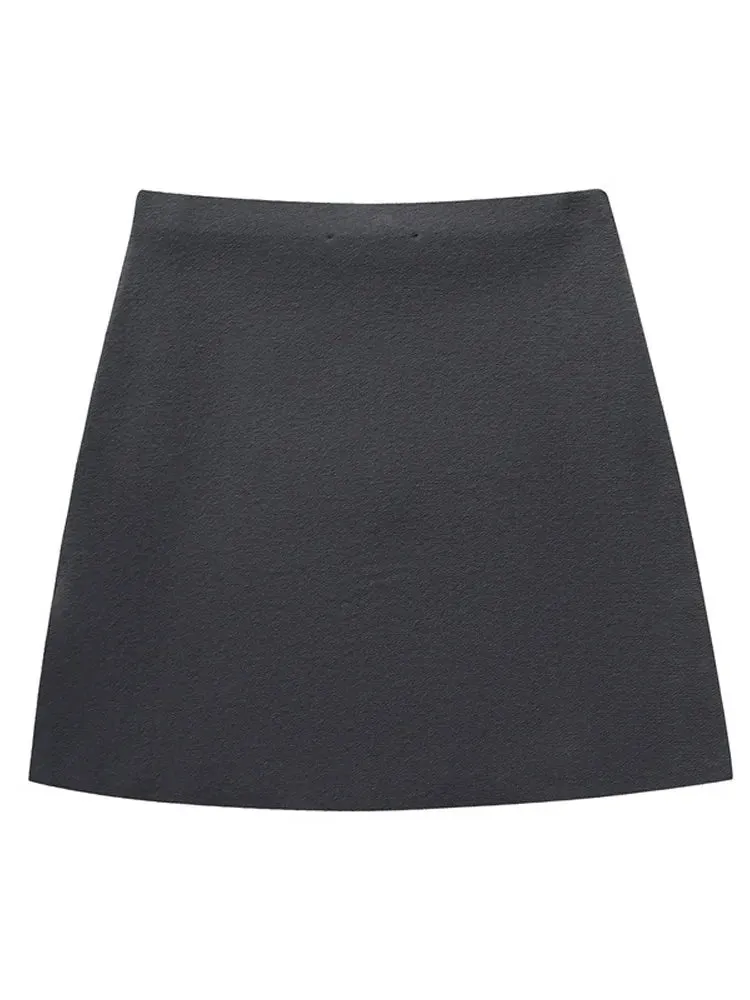 V-neck Chic buttons Cardigan and short knit skirts