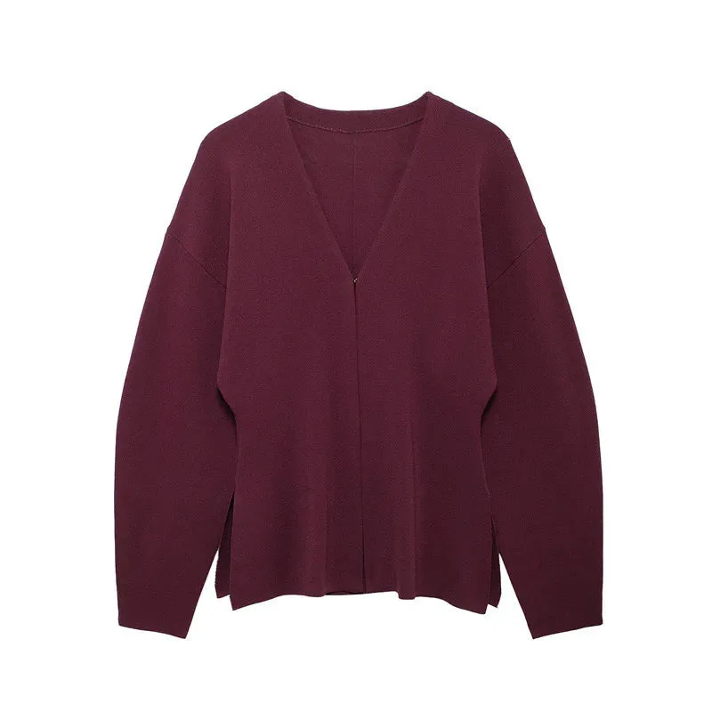 V-neck Chic buttons Cardigan and short knit skirts