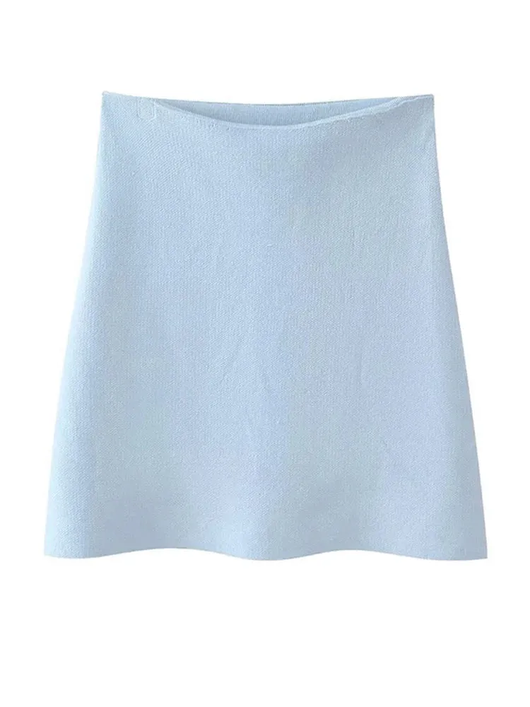 V-neck Chic buttons Cardigan and short knit skirts