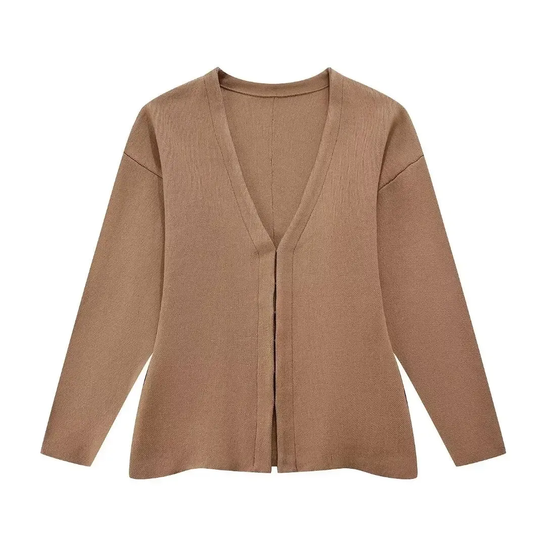 V-neck Chic buttons Cardigan and short knit skirts