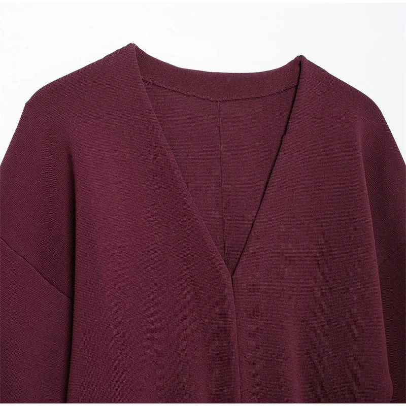 V-neck Chic buttons Cardigan and short knit skirts