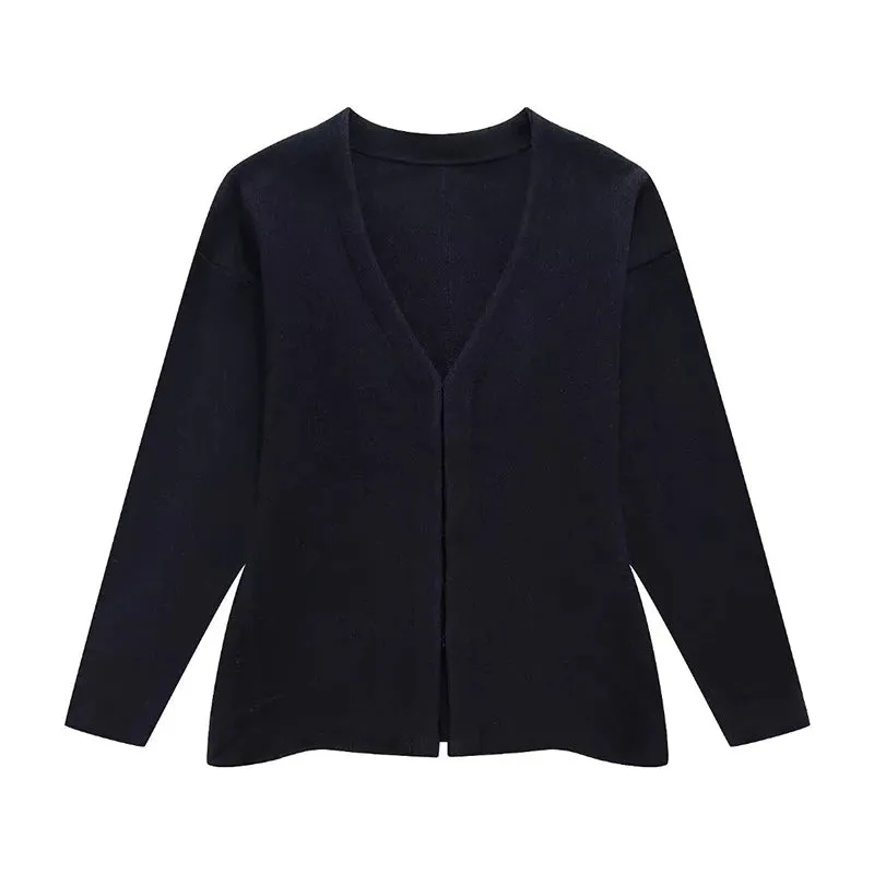 V-neck Chic buttons Cardigan and short knit skirts