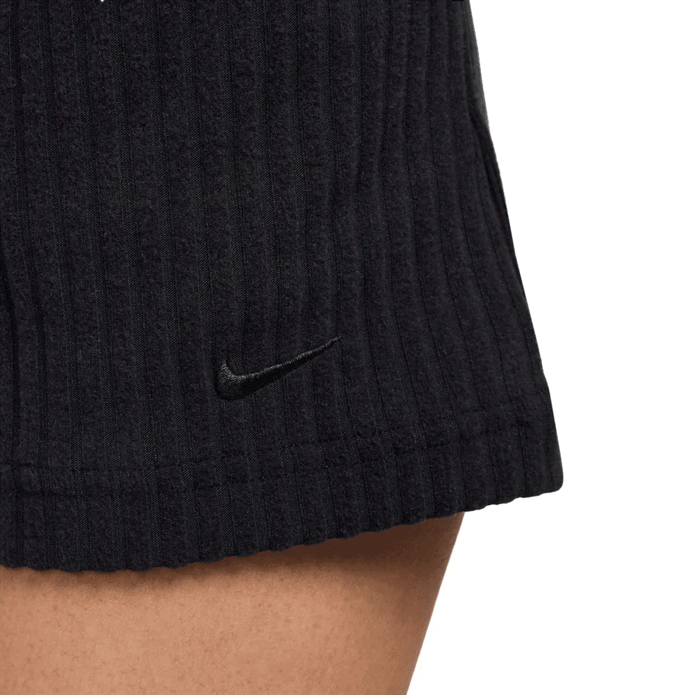 W NSW Chill Knit High-Waisted Slim 3" Ribbed Shorts 'Black'