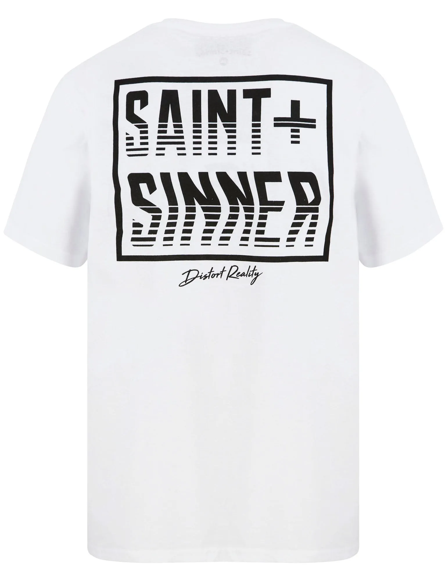 Waved Tee Motif Cotton Jersey T-Shirt in Bright White - Saint   Sinner