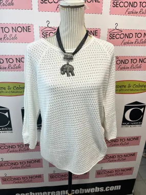 White Open Knit Top (Size M)
