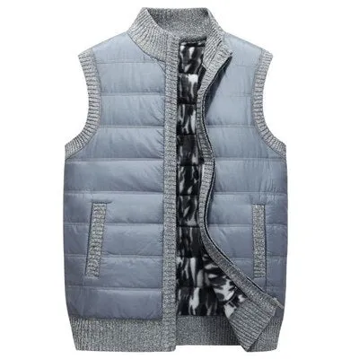 Winter Men Vests Casual Knitted Cardigan Parka VestsThick Warm Waistcoat