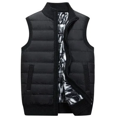 Winter Men Vests Casual Knitted Cardigan Parka VestsThick Warm Waistcoat