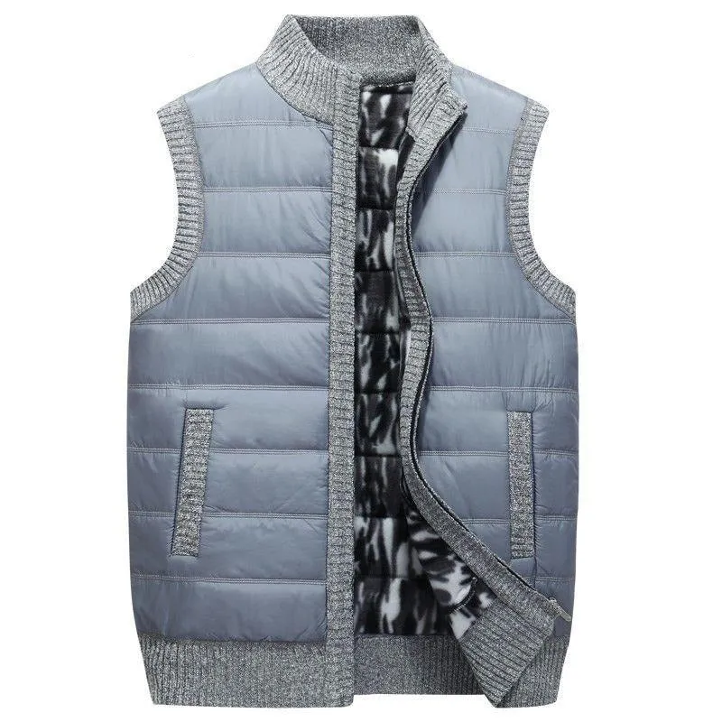 Winter Men Vests Casual Knitted Cardigan Parka VestsThick Warm Waistcoat