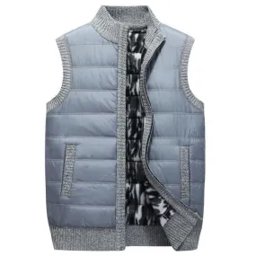 Winter Men Vests Casual Knitted Cardigan Parka VestsThick Warm Waistcoat