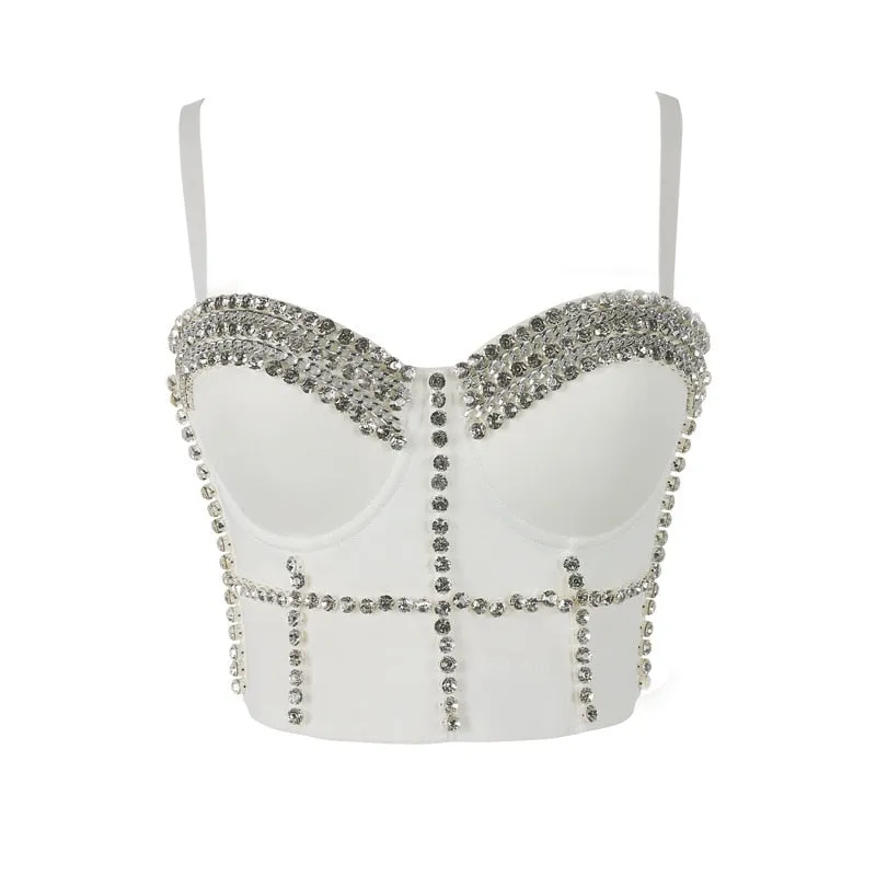 Women Crop Top Tank Sexy Cami Push Up Denim Bra Backless Party Club Vest