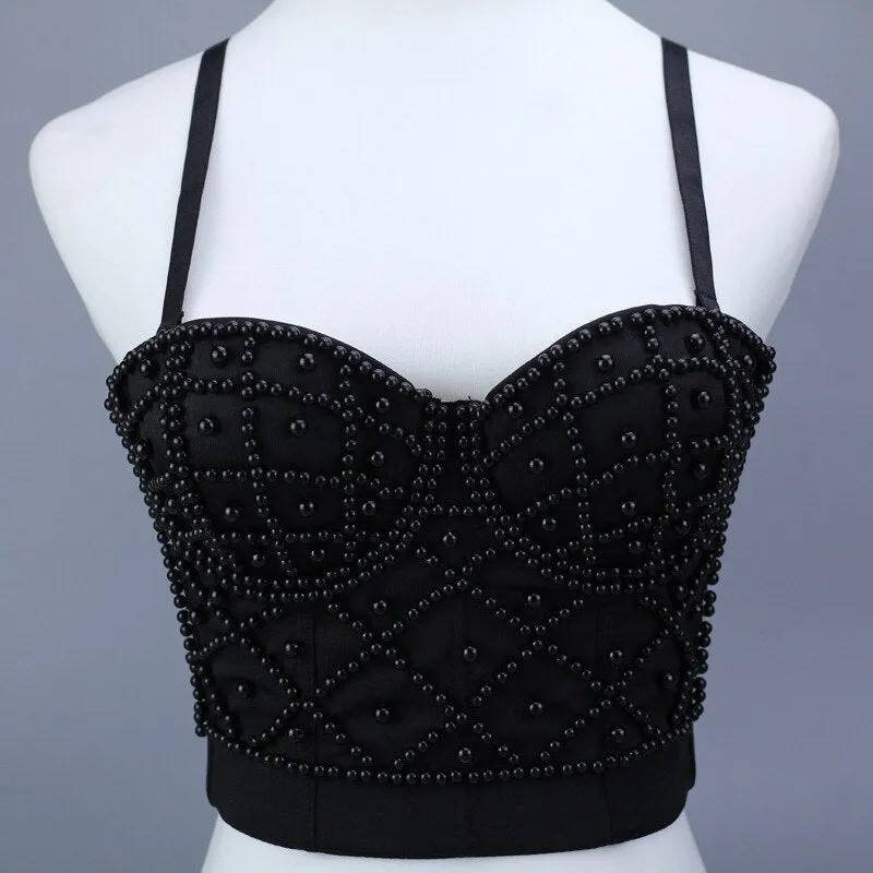 Women Crop Top Tank Sexy Cami Push Up Denim Bra Backless Party Club Vest