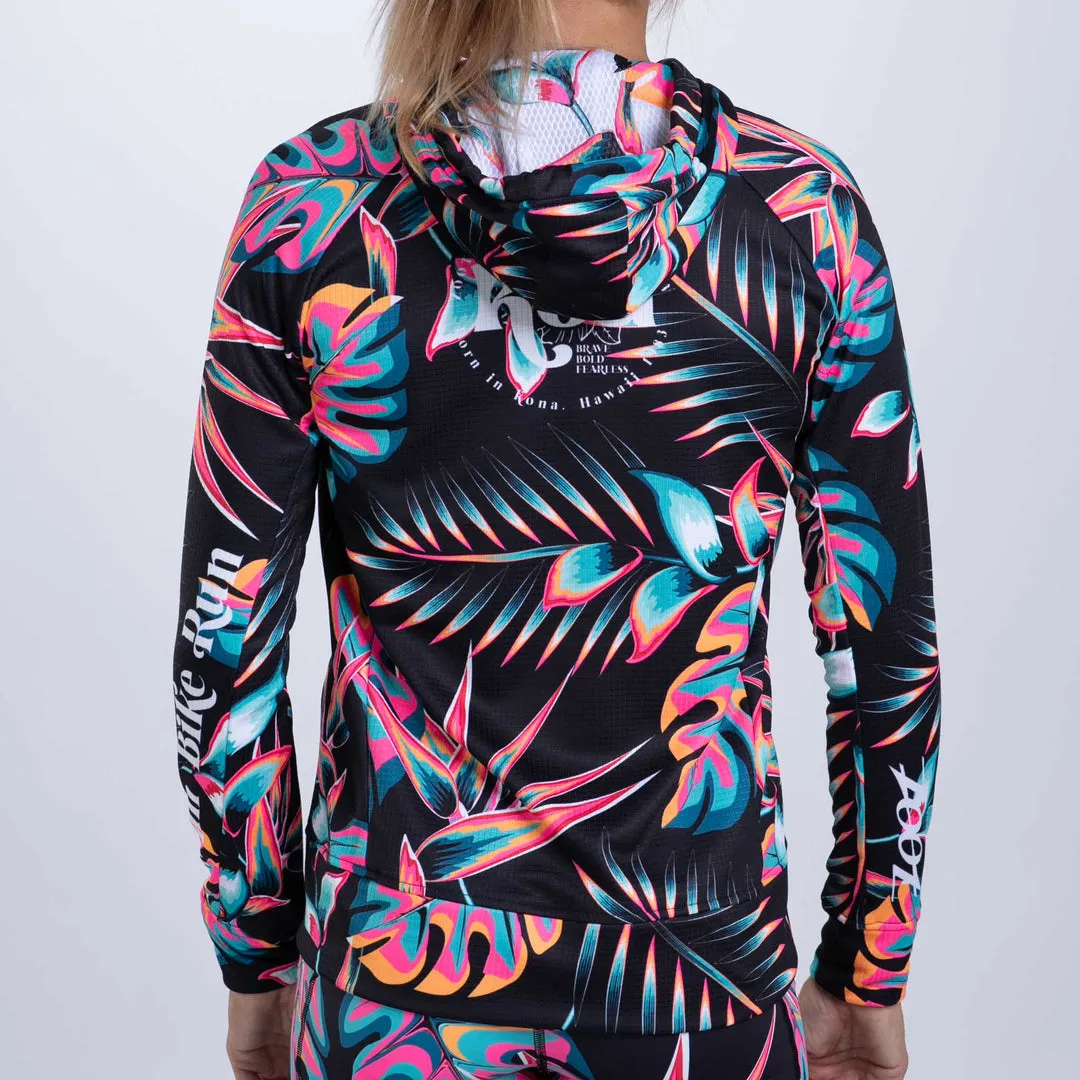 Womens LTD Run Thermo Hoodie - Koa Tropical