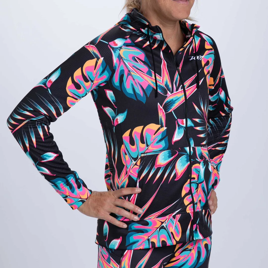 Womens LTD Run Thermo Hoodie - Koa Tropical